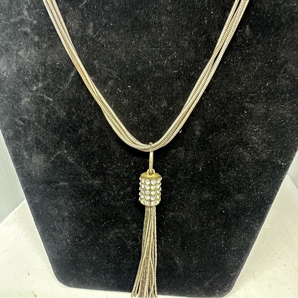 Elegant Silver Tassel Necklace
